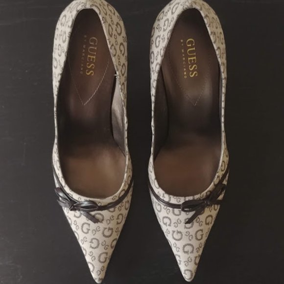 Guess Brown Signature Fabric Pumps - Picture 2 of 8